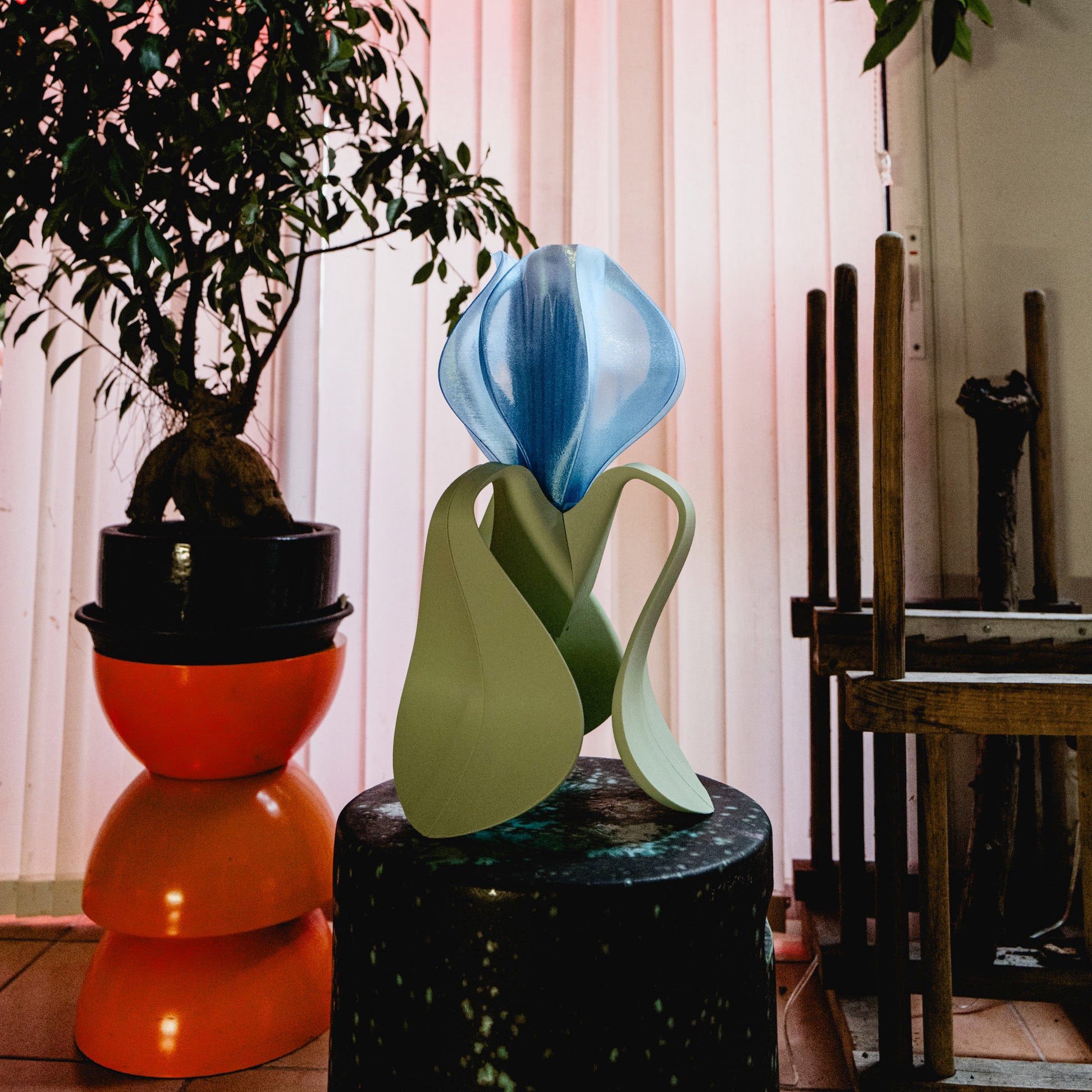 IRIS LAMINA - lampe à poser - bleue / verte