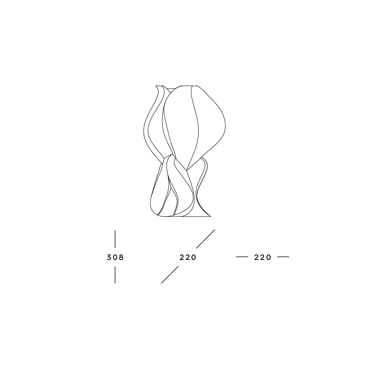 IRIS LAMINA mini - lampe à poser - violette / rose